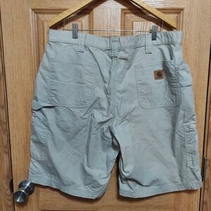 Carhartt B147 Beige‎ Carpenter Original Fit Canvas Work Shorts Mens 40 Utility